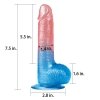 Żelowy penis dildo z przyssawką dwukolorowy 19 cm